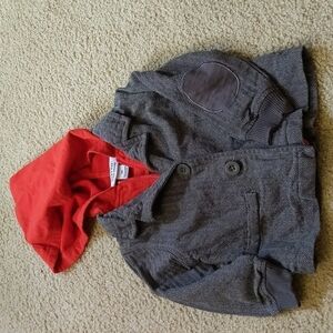 Little Maven By Tori Spelling Orange Hoodie Gray Dress Up Blazer Size 18 Months